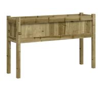 vidaXL Jardinera con Patas Elevada Rectangular para Plantas y Flores - Macetero Exterior para Balcón y Terraza - Madera de Pino Impregnada