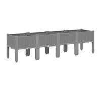 vidaXL Jardinera con Patas, Maceta para Verduras Flores Plantas, Macetero de Hierbas, Decoración para Jardín Patio Balcón Terraza, PP Gris Claro