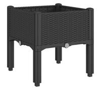 vidaXL Jardinera con Patas, Maceta para Verduras Flores Plantas, Macetero de Hierbas, Decoración para Jardín Patio Balcón Terraza, PP Negro
