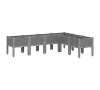 vidaXL Jardinera con Patas, Maceta para Verduras Flores Plantas, Macetero de Hierbas, Decoración para Jardín Patio Balcón Terraza, PP Gris Claro