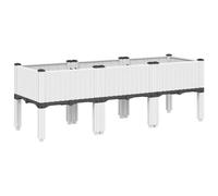 vidaXL Jardinera con Patas, Maceta para Verduras Flores Plantas, Macetero de Hierbas, Decoración para Jardín Patio Balcón Terraza, PP Blanco