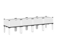 vidaXL Jardinera con Patas, Maceta para Verduras Flores Plantas, Macetero de Hierbas, Decoración para Jardín Patio Balcón Terraza, PP Blanco