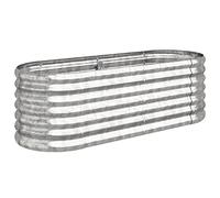 vidaXL Jardinera arriate elevada 114x40x68 cm acero galvanizado plateado