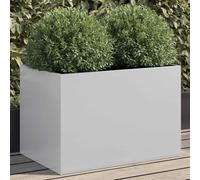 vidaXL Jardinera, Arriate Elevado, Soporte para Macetas, Macetero Exterior de Plantas para Jardín Patio Balcón, Acero Galvanizado Plateado