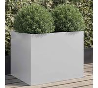 vidaXL Jardinera Arriate elevado - Soporte para macetas exterior, Acero galvanizado plateado