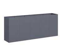 vidaXL Jardinera de Acero Laminado en frío Antracita 200x40x80 cm, macetero, Soporte para Plantas, lecho Elevado, Soporte para jardineras