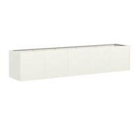 vidaXL Jardinera de Acero Laminado en frío Blanco 200x40x40 cm, macetero, Soporte para Plantas, lecho Elevado, Soporte para jardineras