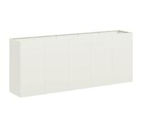 vidaXL Jardinera de Acero Laminado en frío Blanco 200x40x80 cm, macetero, Soporte para Plantas, lecho Elevado, Soporte para jardineras