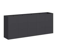 vidaXL Jardinera de Acero Laminado en frío Negro 200x40x80 cm, macetero, Soporte para Plantas, lecho Elevado, Soporte para jardineras