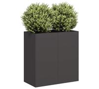 vidaXL Jardinera de Acero Laminado en frío Negro 80x40x80 cm, macetero, Soporte para Plantas, lecho Elevado, Soporte para jardineras