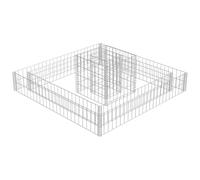 vidaXL Jardinera de Gaviones de 2 Niveles Cuadrada Acero Galvanizado Macetero