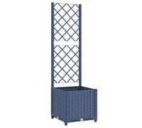vidaXL Jardinera con Enrejado, Macetero de Plantas Flores, Maceta de Hierbas, Arriate para Jardín Patio Balcón Terraza, PP Azul Gris 40x40x136 cm