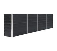 vidaXL Jardinera de Jardín Macetero Caja para Plantar Plantas Macetas de Patio Exterior Acero Galvanizado Gris Antracita 320x40x77cm