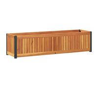 vidaXL Jardinera de Madera Maciza de Acacia y Acero 110x30x27,5 cm