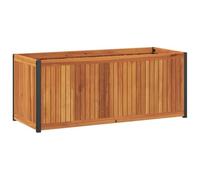 vidaXL Jardinera de madera maciza de acacia y acero 110x45x44 cm, jardinera de exterior, jardinera para flores, macetero para tomates