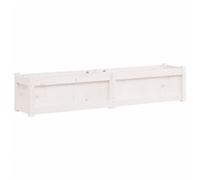 vidaXL Jardinera de Madera Maciza de Pino Blanca 150x31x31 cm