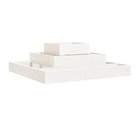 vidaXL Jardinera de Madera Maciza de Pino Blanco 80x80x27 cm