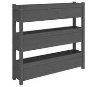 vidaXL Jardinera de Madera Maciza de Pino Gris 112x25x104,5 cm, Maceta, macetero, Soporte para Plantas, Maceta de jardín, Soporte para Plantas