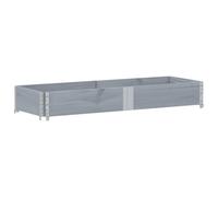 vidaXL Jardinera de Madera Maciza de Pino Gris 150x50 cm, Jardinera de Exterior, Jardinera para Flores, macetero para Tomates, Jardinera de Patio