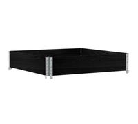 vidaXL Jardinera de Madera Maciza de Pino Negra 100x100 cm, Jardinera de Exterior, Jardinera para Flores, macetero para Tomates, Jardinera de Patio