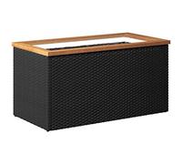 vidaXL Jardinera de ratán sintético Negra 80x40x40 cm