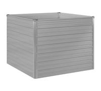 vidaXL Jardinera elevada 100x100x77 cm Acero galvanizado Gris