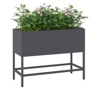 vidaXL Jardinera Elevada Antracita 60 x 26 x 45 cm Acero | Metal fuerte para que dure, Acabado mate que queda bien con cualquier decoración, Ideal para dentro y fuera de casa