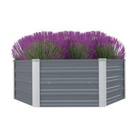 vidaXL Jardinera Elevada de Jardín de Acero Galvanizado Gris Macetero Plantas