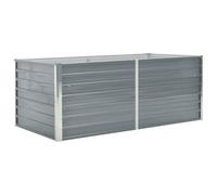 vidaXL Jardinera Elevada Macetero Grande Alto Caja para Plantar Plantas Macetas Patio de Acero Galvanizado Gris 160x80x45 cm