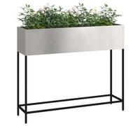 vidaXL Jardinera Elevada Plateado 100 x 26 x 82 cm Acero Inoxidable, Soporte de Plantas Duradero para jardín y terraza, Decorativo, Ideal para Espacios Verdes al Aire Libre