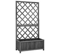 vidaXL Jardinera Enrejada de Jardín Flores Plantas Soporte Caja Patio Terraza Balcón Decoración Adornos Plantador Negro 70x30x135cm Madera de Abeto