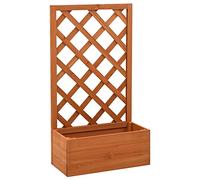 vidaXL Jardinera Enrejada de Jardín Maceta Planta Flores Pérgola Soporte Trepadoras Porche Cenador Decoración Patio Naranja 50x25x90 cm Madera Abeto