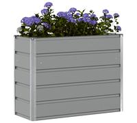 vidaXL Jardinera Gris Claro 100 x 40 x 75 cm Acero, Jardín y terraza, Moderno, Materiales duraderos y ecológicos para Muebles y decoración Exterior, diseño Elegante y Funcional