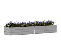 vidaXL Jardinera Gris Claro 320 x 80 x 45 cm Acero, Maceta Moderna y Resistente para jardín y terraza, Ideal para Interior, Exterior, decoración y Plantas