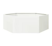 vidaXL Jardinera Hexagonal Acero Blanco 138x120x45 cm, Jardinera de Flores, Jardinera de Patio, macetero, Jardinera de Exterior, Jardinera de jardín