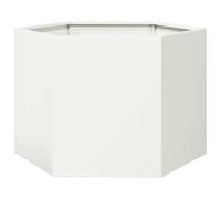 vidaXL Jardinera Hexagonal de Acero – 69×60×45 cm – Blanco para flores, patio y exterior