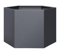 vidaXL Macetero, macetero con suelo abierto, bancal alto para verduras para jardín, terraza, jardinera, jardinera, contenedor de compostaje, antracita hexagonal de acero