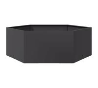 vidaXL Jardinera Hexagonal Acero Negra 138x120x45 cm, Jardinera de Flores, Jardinera de Patio, macetero, Jardinera de Exterior, Jardinera de jardín