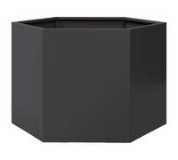 vidaXL Jardinera Hexagonal de Acero Negra 69x60x45 cm – Macetero para jardín