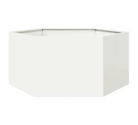 vidaXL Jardinera Hexagonal de Acero Blanco 104x90x45 cm, Jardinera de Flores, Jardinera de Patio, macetero, Jardinera de Exterior, Jardinera de jardín