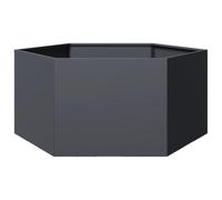 vidaXL Macetero, macetero con suelo abierto, bancal alto para verduras para jardín, terraza, jardinera, jardinera, contenedor de compostaje, antracita hexagonal de acero