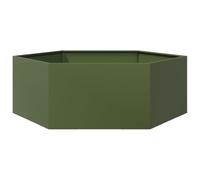 vidaXL Jardinera Hexagonal de Acero – Verde oliva 138x120x45 cm