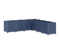 vidaXL Jardinera, Maceta para Plantas Hierbas Flores, Jardinera Modular, Macetero para Jardín Terraza Patio Balcón, PP Azul Gris 160x160x53 cm