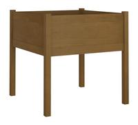 vidaXL Jardinera Macetero Caja Flores Plantas Soporte Jardín Patio Terraza Balcón Decoración Adorno Marrón Miel 70x70x70 cm Madera Maciza de Pino