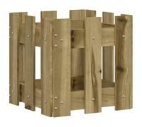 vidaXL Jardinera, Macetero con Diseño de Valla, Maceta de Plantas Flores, Jardinera para Jardín Patio Balcón Terraza, Madera de Pino Impregnada