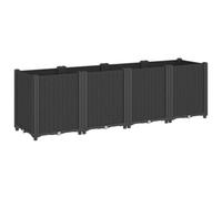 vidaXL Jardinera, Macetero Exterior, Jardinera Modular para Plantas Hierbas Flores, Maceta para Jardín Terraza Patio Balcón, PP Negro