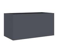 vidaXL Jardinera, Macetero para Plantas Flores Hierbas, Soporte para Macetas, Arriate Elevado para Jardín Patio Terraza Balcón, Acero Gris Antracita