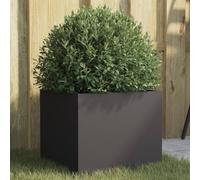 vidaXL Jardinera, Macetero para Plantas Flores Hierbas, Soporte para Macetas, Arriate Elevado para Jardín Patio Terraza Balcón, Acero Negro