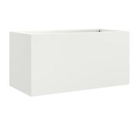 vidaXL Jardinera, Macetero para Plantas Flores Hierbas, Soporte para Macetas, Arriate Elevado para Jardín Patio Terraza Balcón, Acero Blanco