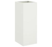 vidaXL Jardinera, Macetero para Plantas Flores Hierbas, Soporte para Macetas, Arriate Elevado para Jardín Patio Terraza Balcón, Acero Blanco